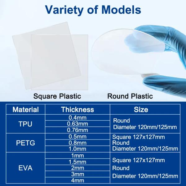 Dental Vacuum Forming Clear Teeth Aligners Invisible Lines TPU Sheet 0.4mm 0.63mm 0.76mm