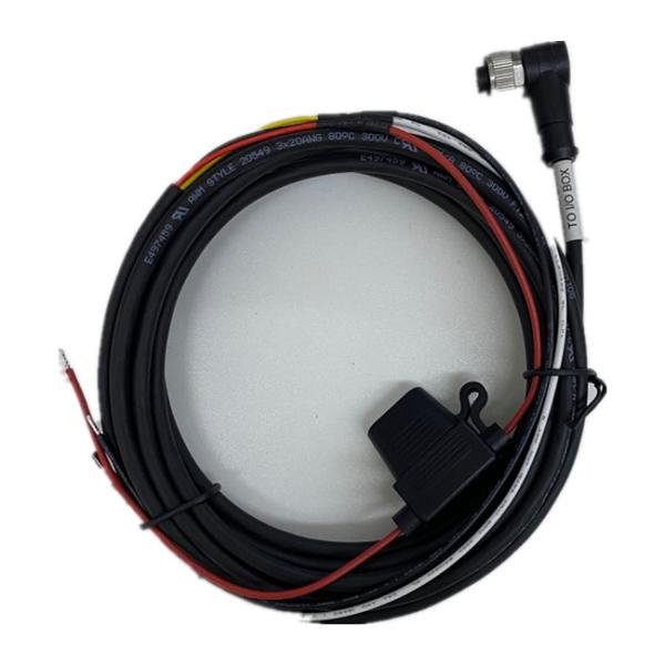 Motorcycle Terminal Ring Connector 12 Volt Battery Harness Black UL20549 20AWG