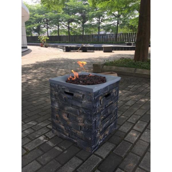 Brazier Outdoor Garden Propane Gas Fire Pit Slate Rock Liquefied Petroleum Camping