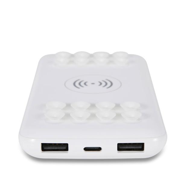 ABS 10000mAh Polymer Battery Dual USB Wireless Charger Sticker Power Bank