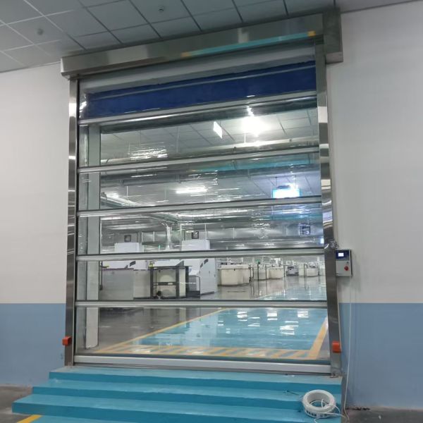 Industrial High Speed Door With Stainless Steel Structure For Packaging Areas