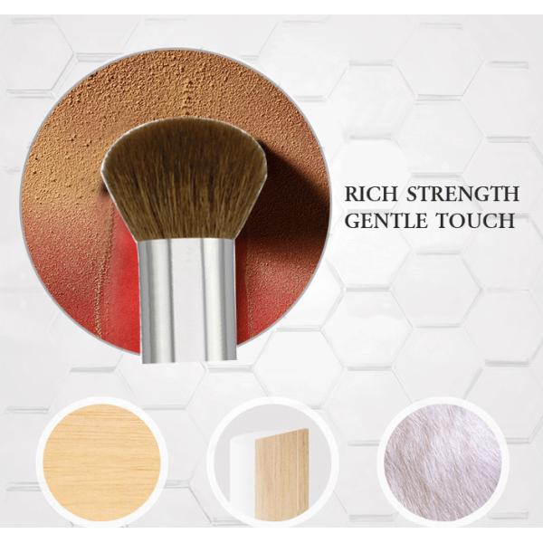 Metal Ferrule 47mm Goat Hair Bronzer Makeup Brush With 55mm Plastic Handle