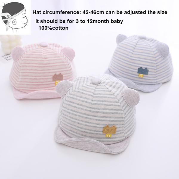 Summer Cotton Baby Hats Cute Casual Striped Soft Eaves Baseball Cap Baby Boy Beret Baby Girls Sun Hat