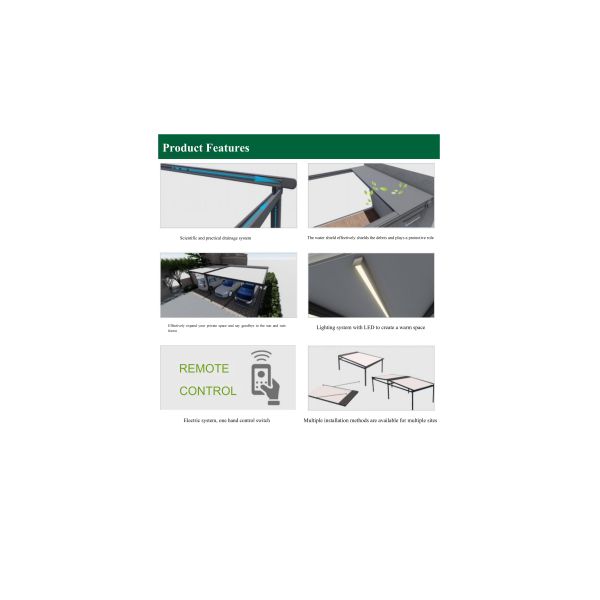 Waterproof Retractable Awning with Aluminum Frame Polyester Sail-Outdoor Patio Canopy 6m Projection Customizable Dimensions