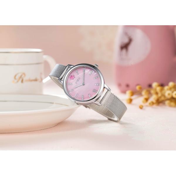 Montre de quartz d'alliage de surface de diamant de mode, montres-bracelet de dames de quartz de bande de maille