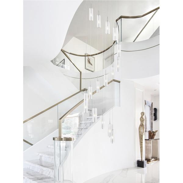 LED Pendant Light Staircase Crystal Chandelier Hanging Lamp Spirl hanging minimalist light(WH-NC-59)