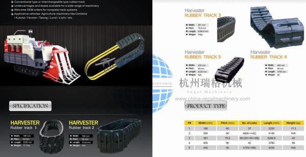 CHINA manufacturer mini excavator rubber track 400x72.5x72