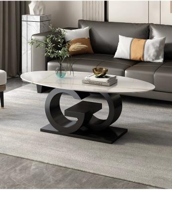 Minimalista Italiano Criativo Oval Mármore Top Mesa de Café Dimensões Personalizadas