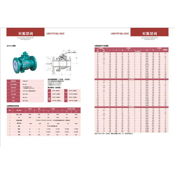 PE Lined Steel  Ball valve Butterfly valve check valve Fluorine stop valve Fluorine lined pipe fittings Fluorine