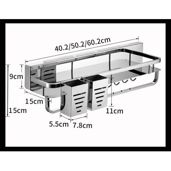 OEM ODM Wall Mounted Kitchen Shelf With Mirror Polished Stainless Steel 304 Material