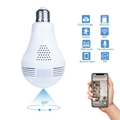 Fisheye Spy Camera Hidden Wireless With 960P VR Panoramic E27 LED Light