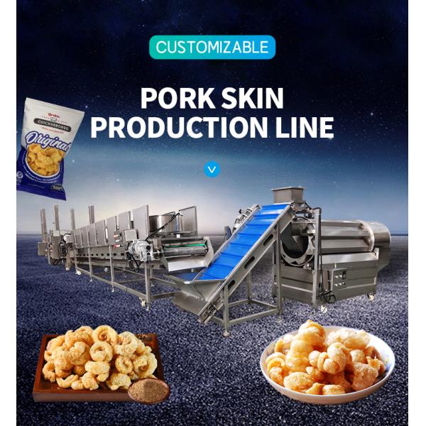 Fully Automated Stainless Steel Lard Fryer Production Line With 2500 X 800 X 1300mm