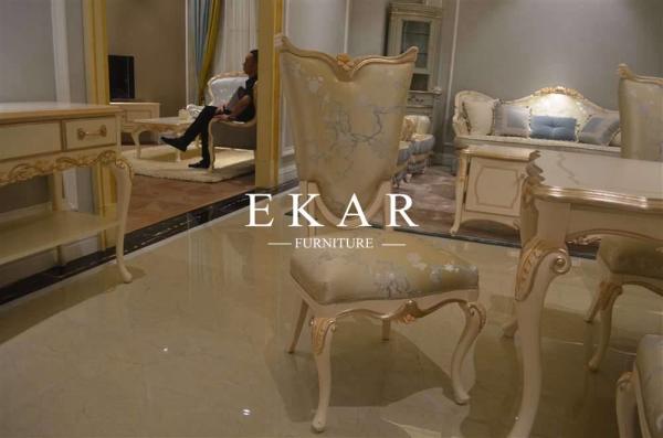 Latest Design Classic European Style High Back Wooden Dining Chair