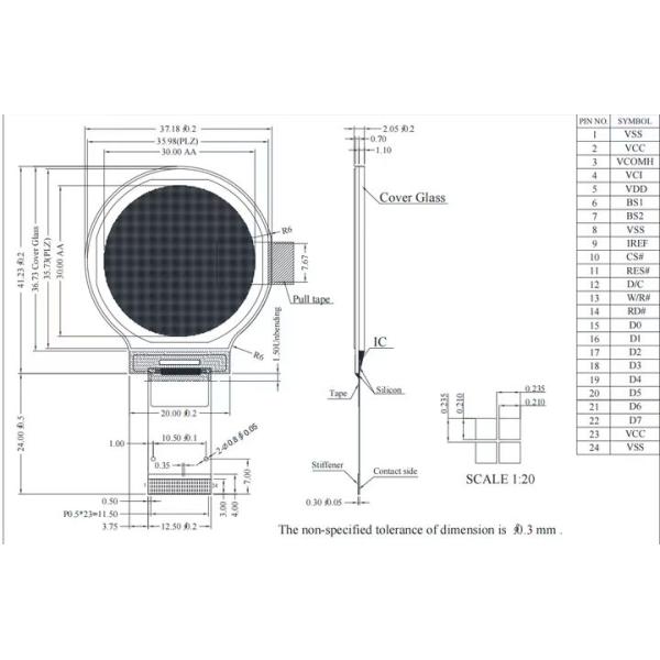 1.18 дюймовый круглый OLED дисплей 128x128 SPI I2C Малый OLED экран SSD1302 BOE OLED Для умных часов