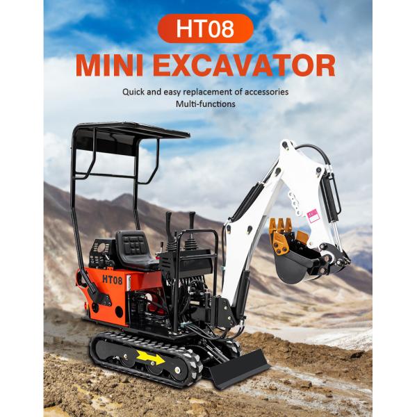 HT08 800kg Mini Excavator with 12HP Engine and 0.025m³ Bucket