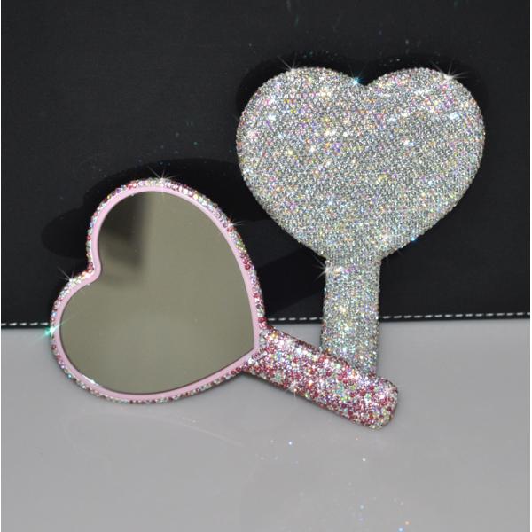 Small Diamond Makeup Portable Magnifying Mirror Light Up For Travel