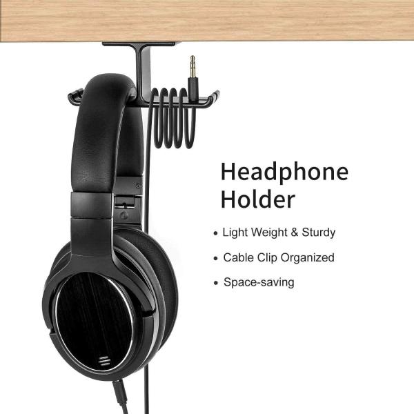 Under Desk Headset Holder Wall Mount Gaming Headset Hook 3M VHB tape
