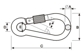 DIN 5299, форма D, стальной карабин с винтовым карабином iGalvanized Steel Carabiner Spring Snap Clip Link Hooks