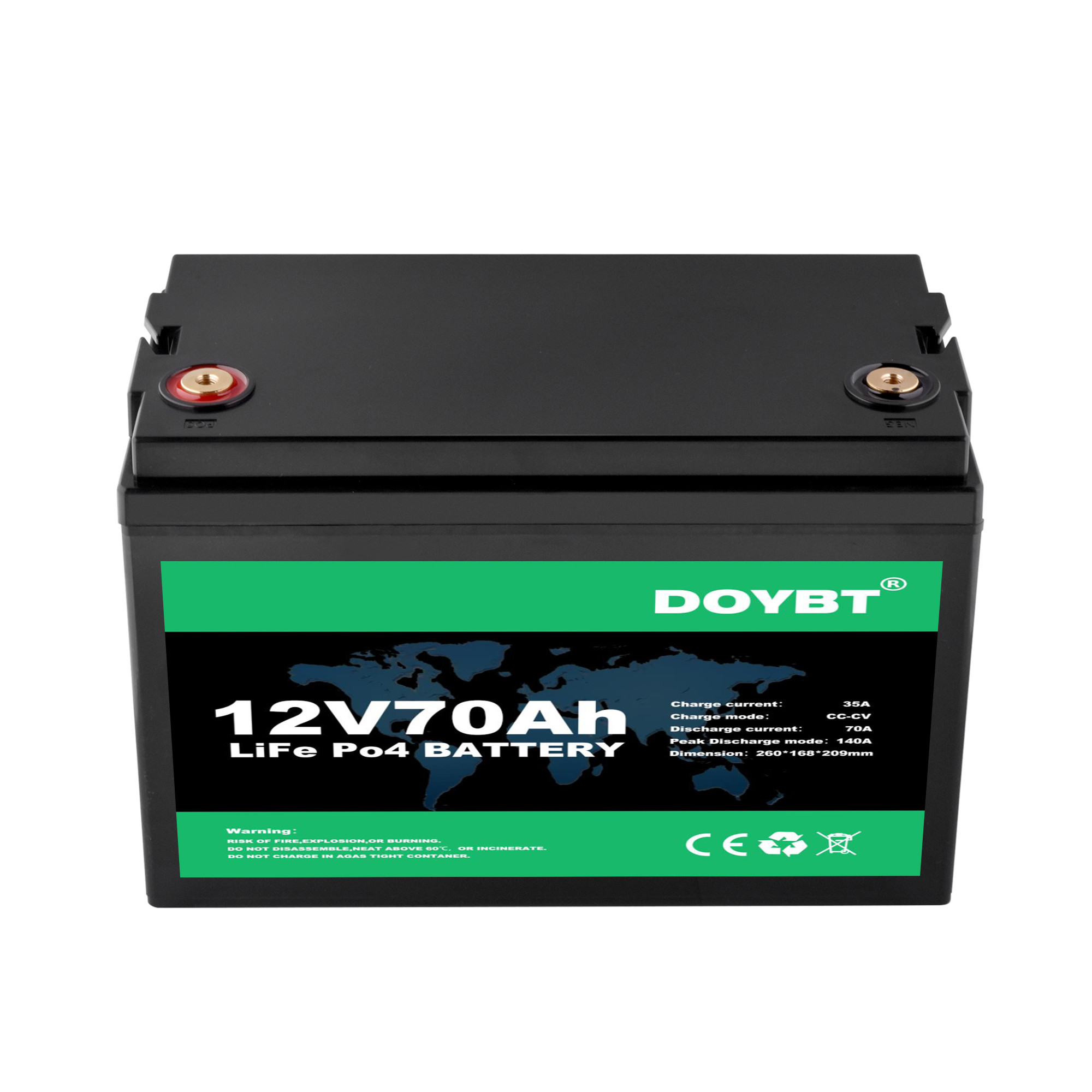Блок батарей 12V 70Ah 840Wh лития тележек гольфа LiFePO4