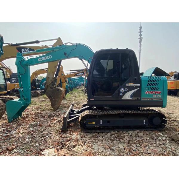 SK75 Crawler Использованный экскаватор Kobelco с ведрой 0.4m3 7T