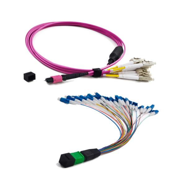 Singlemode 12 Fiber Optic MPO MTP Patch Cord with 3.0mm Ruggedised Design and 8/12 Cable Color for High-Density Data Centers