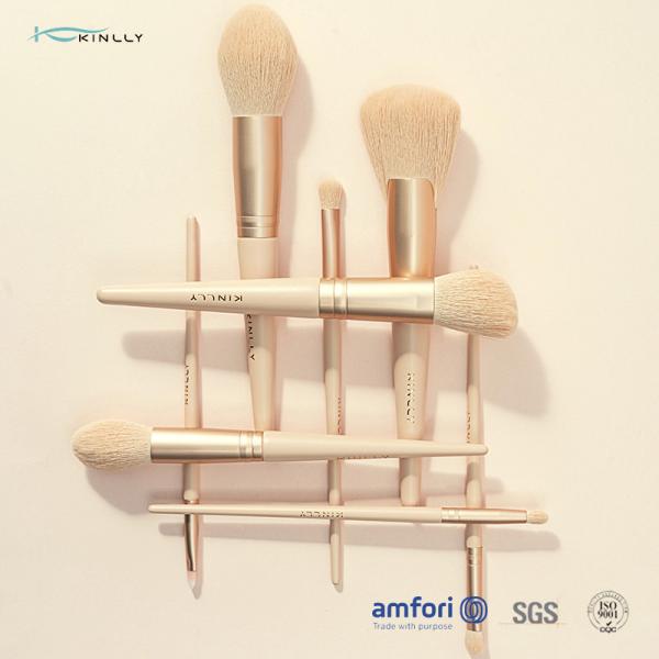 Pink Aluminum Ferrule Makeup Brush  Wooden Handle Cosmetic Brush Set