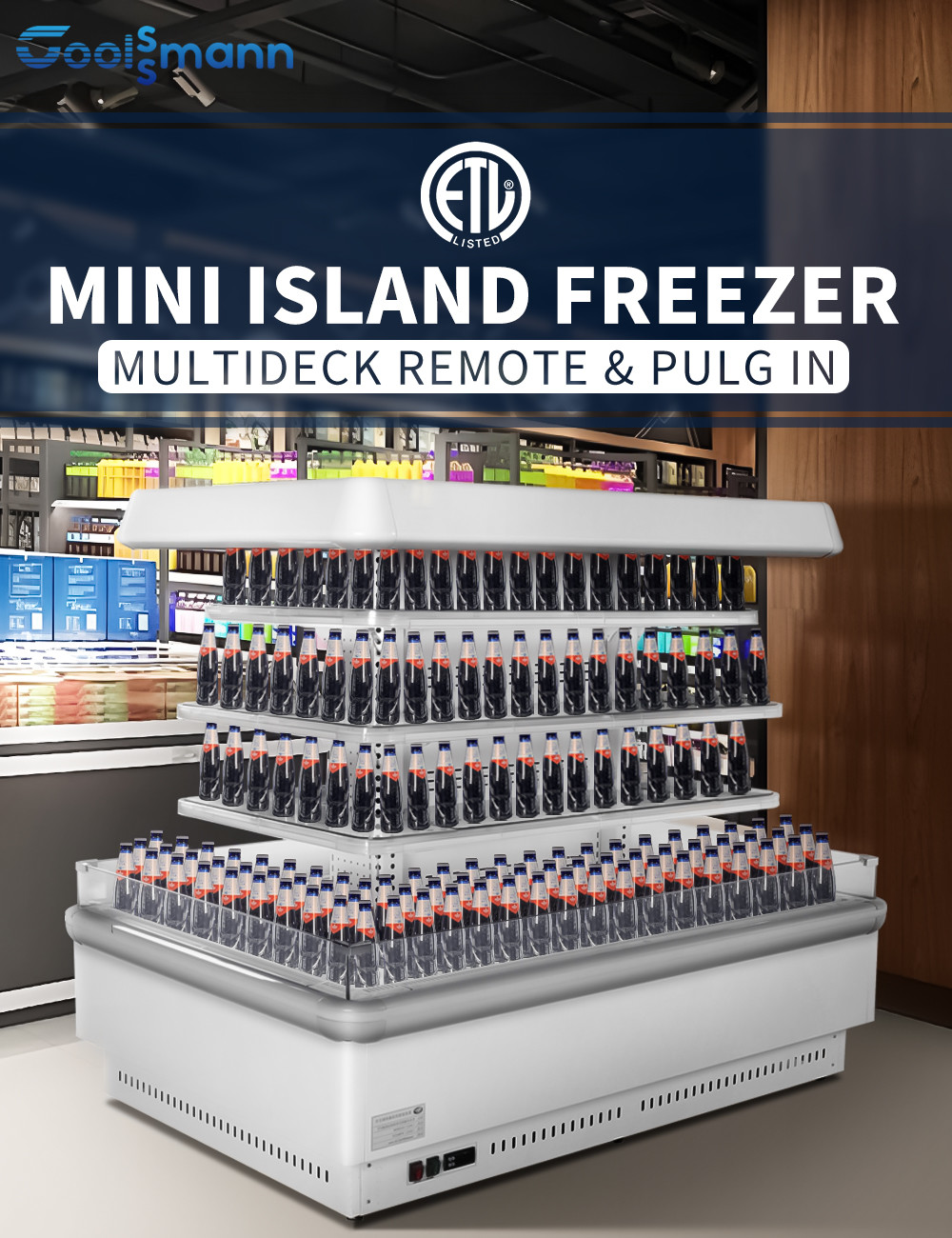 Мини половинным случай напитка Multideck охладителя дисплея еды высоты Refrigerated шкафом