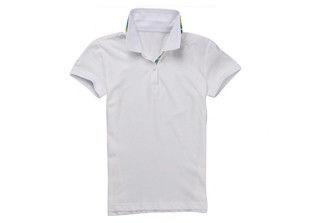 Short Sleeve Cotton Polo Shirts , Corporate Polo Shirt Design Double Layer Collar