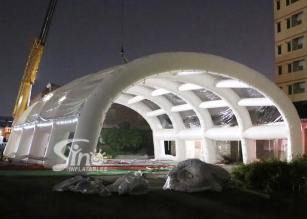 20x15m white giant inflatable stage tent with removable top cover and windows outside