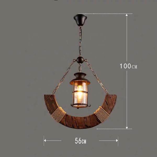 Industrial Rustiy Vintage Pendant Lamps Wooden Pendant Light Oem  Odm Service