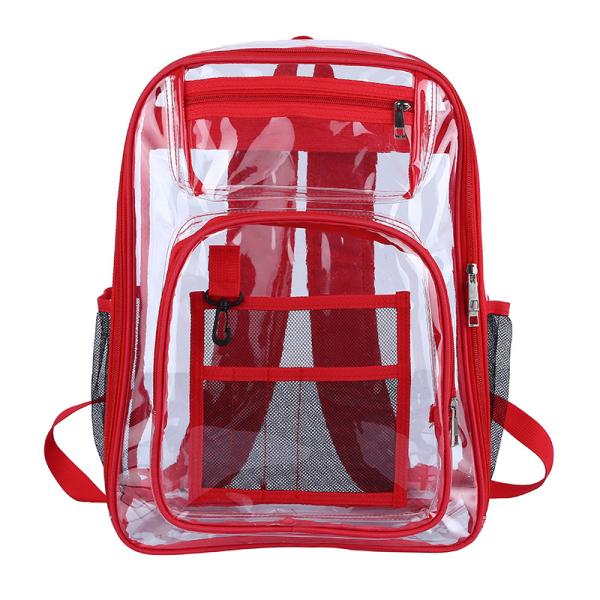 Multi-Pocket Transparent School Backpack Bag with Custom Logo and Waterproof Function
