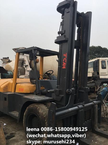 Diesel Second Hand Tcm Forklift Trucks Fd100z8 5.5m Lifting Height Made In Japan