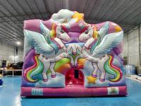 Nouveau design d'impression numérique maison gonflable avec des diapositives unicorne château gonflable pour enfants