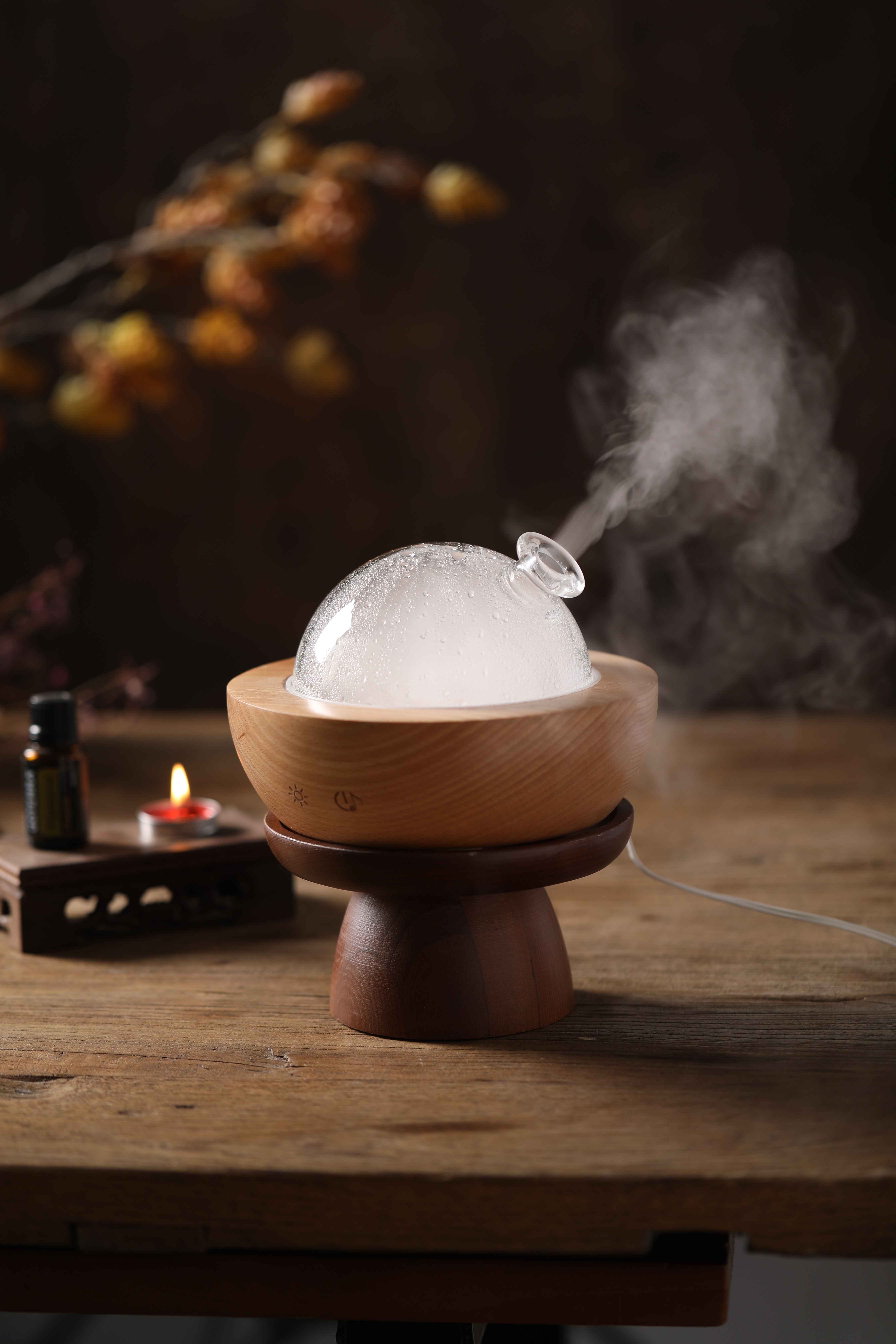 7-Color RGB Light Bluetooth Music Low Noise Ultrasonic Aroma Diffuser Essential Oil Diffuser
