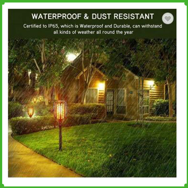Outdoor Lighting Rechargeable LED Flickering landscape Flame Solar Torch Light