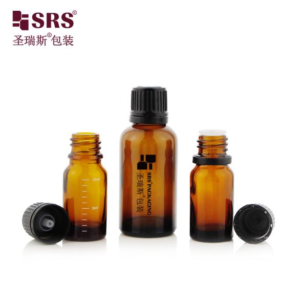 Empty Cosmetic Massage oils Child Resistant Cap Screw Type With Plug Glass Bottles For Oil