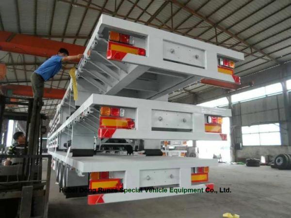 Flatbed Container Trailer  3 axle  for container Loading capacity 40 ton ,60ton,80Ton