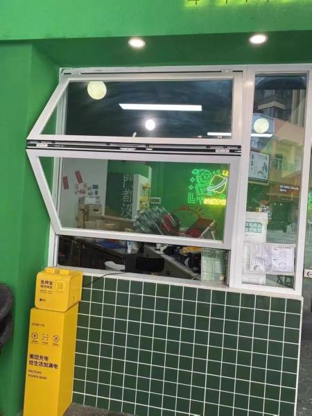 Aluminium Bi Fold Window Fold up Glass Windows American Vertical Roll up Grid Folding Window for Bar Shop Coffee