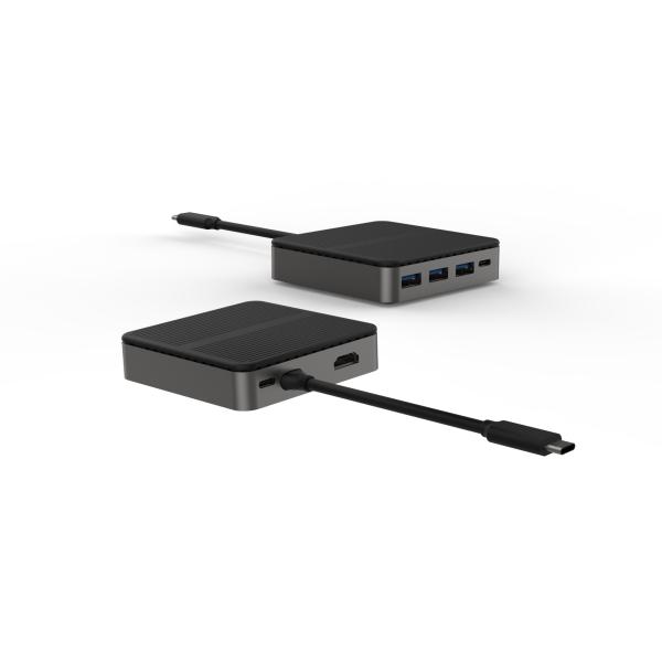 Type C Square 9 In 1 USB C HUB HD 4K Type C Docks RJ45 PD 100W 3xUSB 3.0 Docking Sta