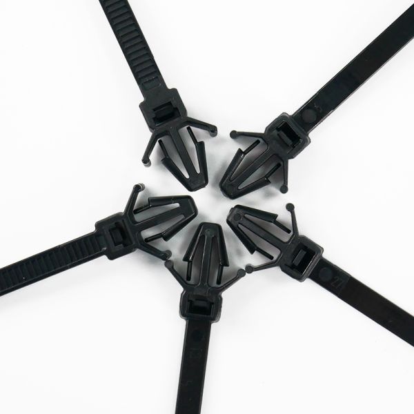 High Quality 4.6*190 Black Nylon Push Mount Ties PVC Cable Tie Sizes Strap Zip Ties