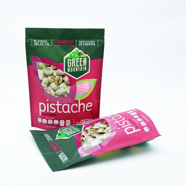Wholesale Recyclable Plastic Stand Up Zipper Pouches For Nuts Packaging With Puncture-Resistant And Moisture-Proof.