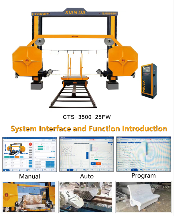 Natural Stone Quarry and Processing Diamond Wire Saw Machine Motorpower 22 KW Suitable for Large Scale Stone Processing