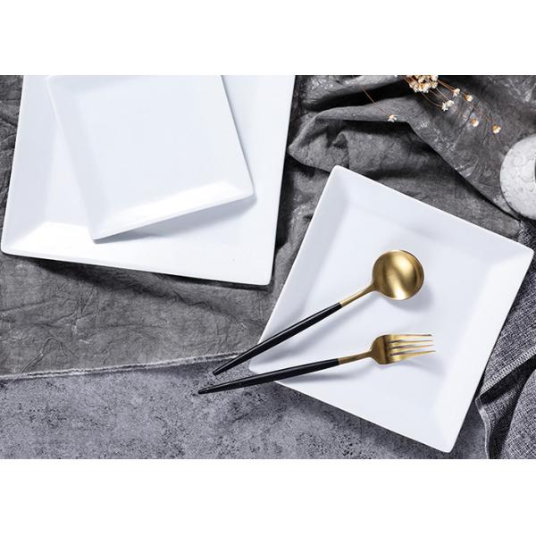 Scandinavian Square Porcelain Plates 24.75cm