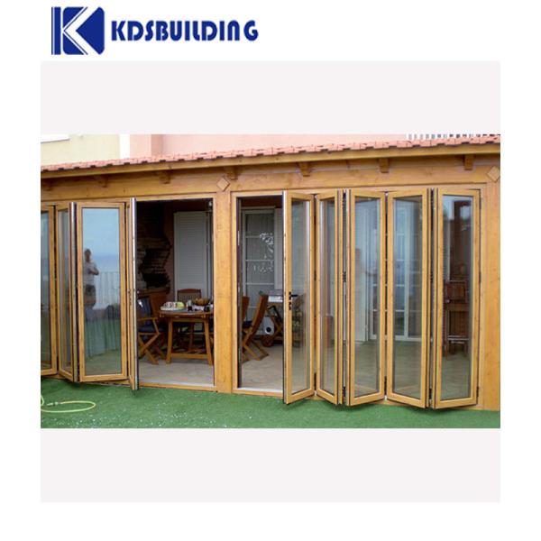 KDSBuilding Cheap Price Front Folding Door Designs In Teak Wood Bifold for superhouse