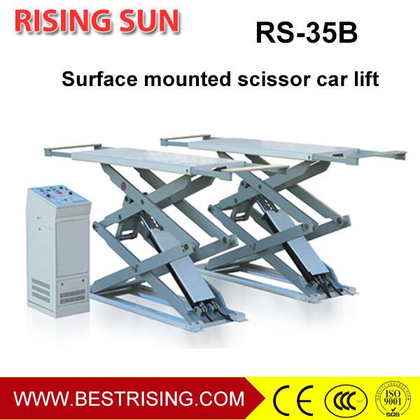 3.5T free standing double platform 4 cylinder hydraulic scissor car lift