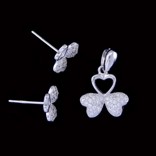 Серебр 925 европейских ювелирных изделий сердца стиля круглых розовых чистый для девушек