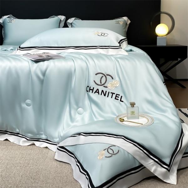 Homeuse Washed Silk Embroidered Quilt Set 4 Pieces for Comfortable and Healthy Sleep