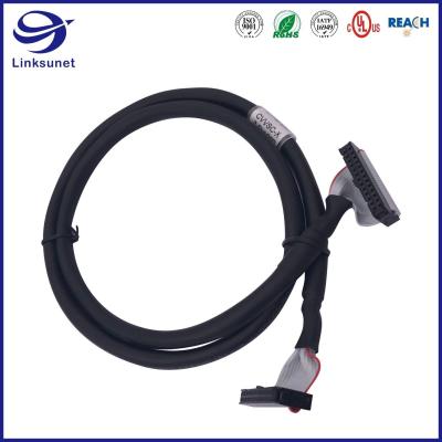 Soldering Wire Harness with 0.635mm 300V 28AWG IDC Round flat cable