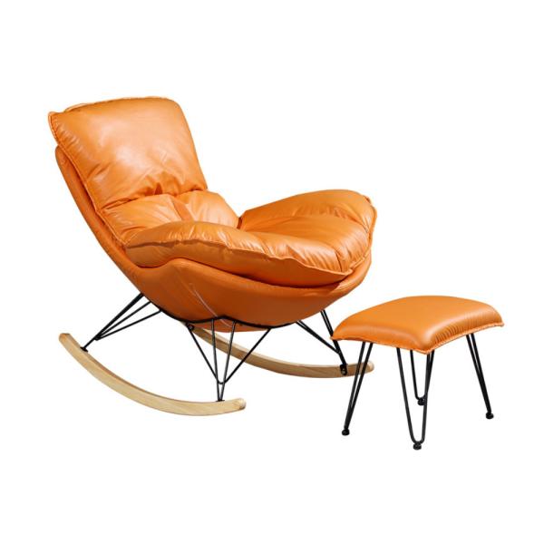 Custom Logo Accepted Simple Rocking Sofa with Footstool Customizable Colours