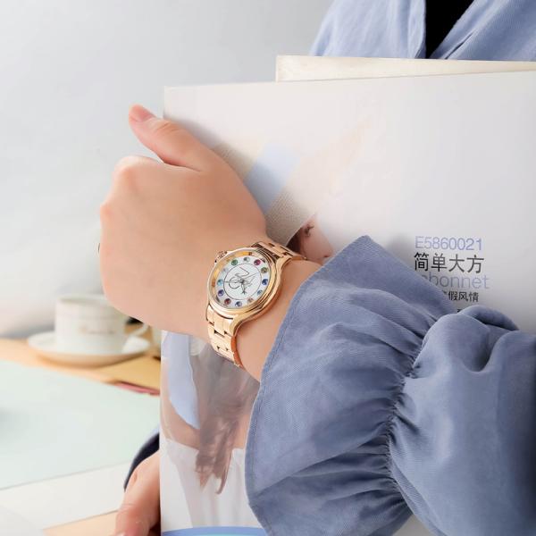 Fashion Women Alloy Ladies Quartz Watches Luxury Rose Gold Waterproof
